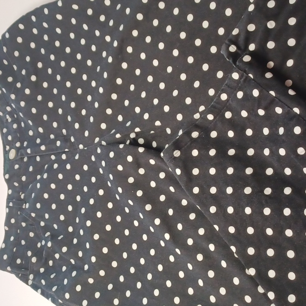 Lauren Ralph Lauren black with white polka dots size 10 straight leg jean
